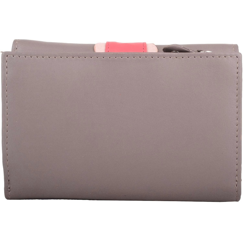 image 1 of Genuine Soft Leather Multi-Colour Money / Cred Card Holder / Purse Cream | Taupe/Coral/White