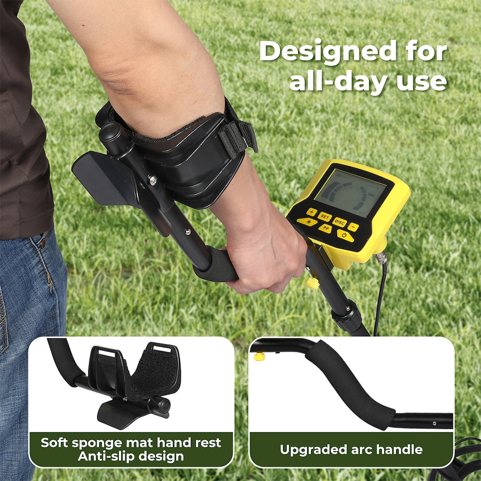 image 1 of Traderight Metal Detector Waterproof 24cm Coil LCD Display 8 Sensitivity Levels