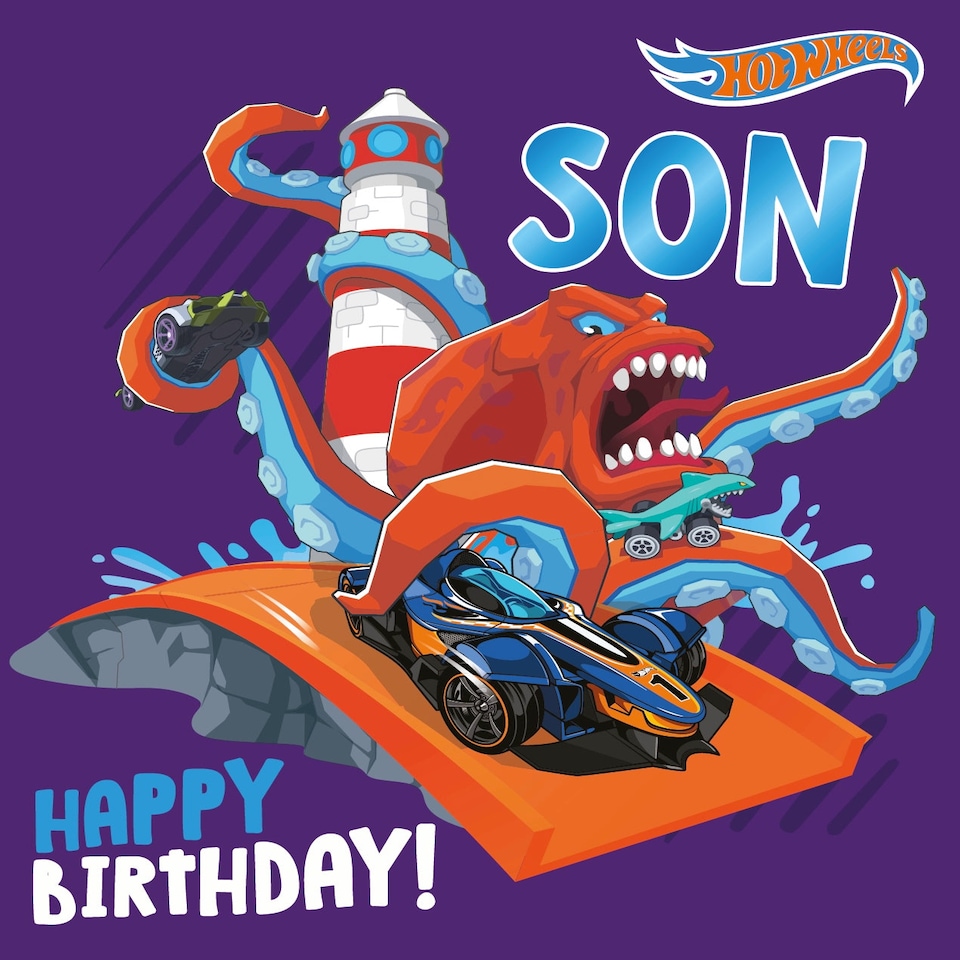 image 1 of Hot Wheels Son Birthday Card
