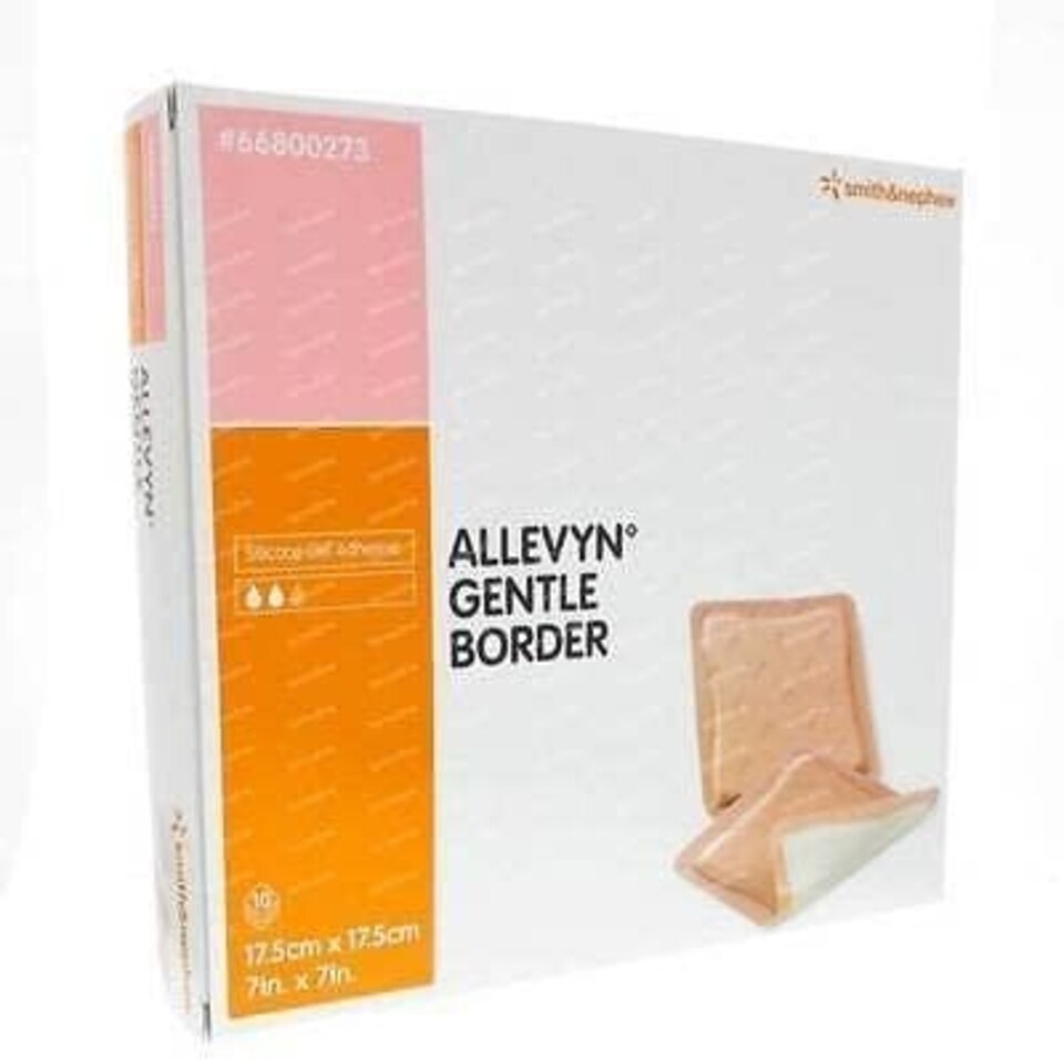 image 1 of Allevyn Gentle Border 17.5cm x 17.5cm Dressings Pack of 10