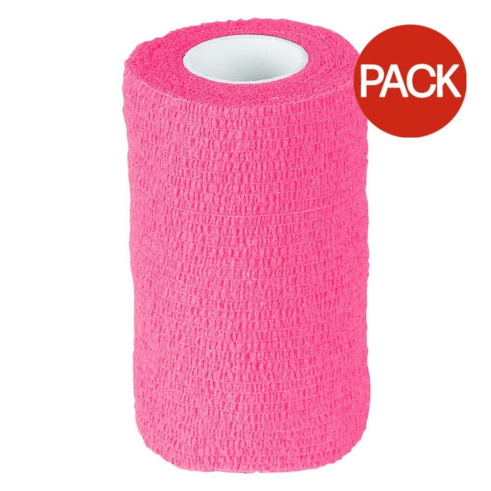 image 1 of Shires Horses Cohesive Bandages (Pack of 12) - Pink - 2m x 10cm