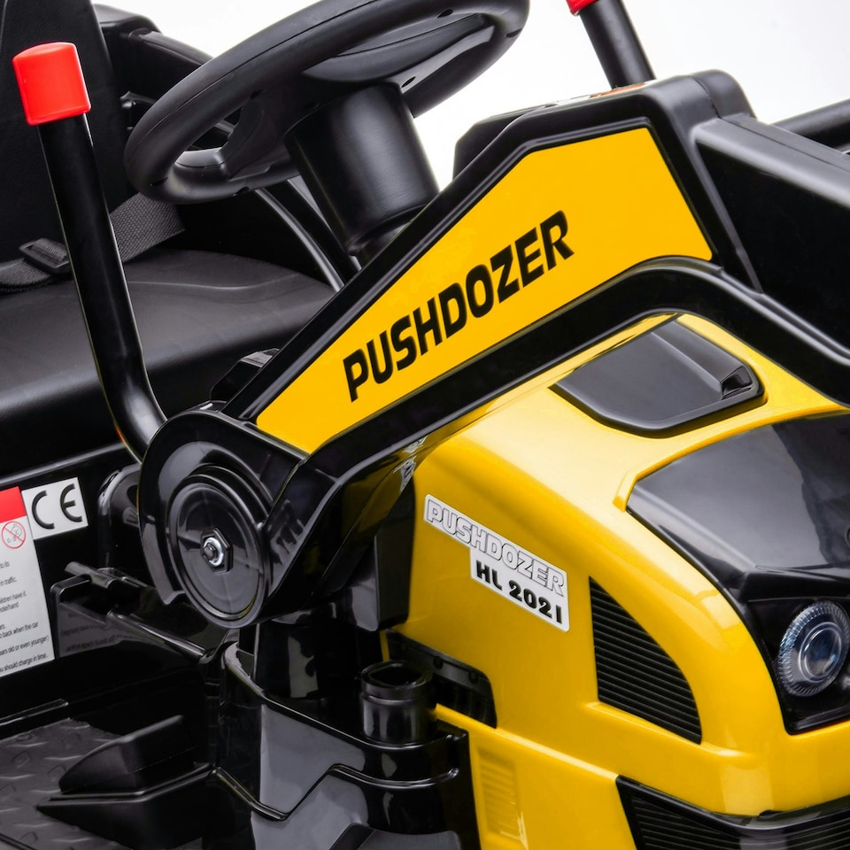 image 1 of HOMCOM Kids Digger Ride On Excavator 6V Battery Tractor Music Headlight Yellow