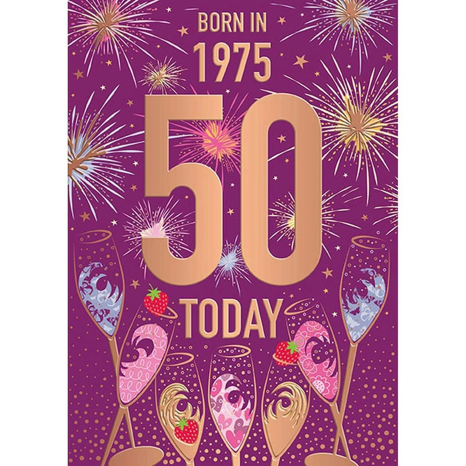 Words 'n' Wishes Female 50th Birthday Card, Birthday Card Age 50