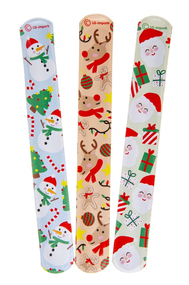 image 1 of Pack of 12 Christmas Slap Bracelets
