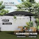 image 4 of Outsunny 3.5m Aluminium Cantilever Parasol w/ LED Lights Crank Tilt UV50+ Khaki Black | Black