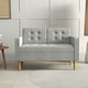 image 2 of HOMCOM Compact Loveseat Sofa 2 Seater Sofa with Wood Legs, Light Grey