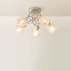 image 4 of ValueLights 5 Way Polished Chrome Curved Arm Flush Ceiling Light With Swirled Glass Shades | Silver