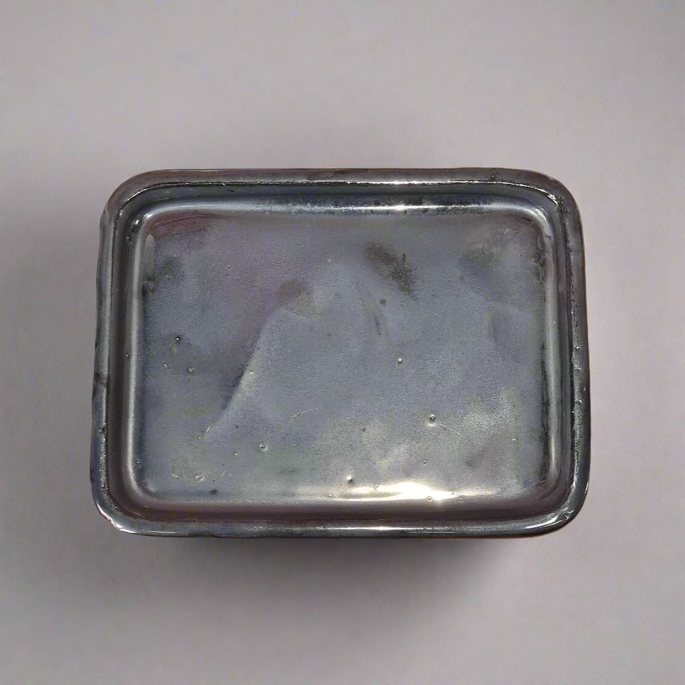 Yorkshire Bonsai 16cm Glazed Drip Tray Rectangle Silver