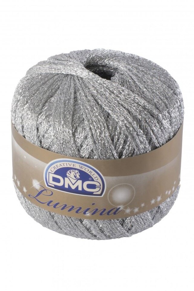 DMC Silver Lumina Metallic Yarn (Value Pack 10 x 20g Balls) For Embroidery, Crochet, Knitting - 150m per ball