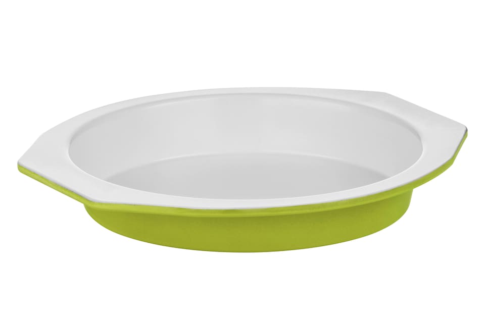 Orsina Functional Design Lime Green Cake Tin With Handles, Non-Stick Carbon Steel Round Baking Tin For Effortless