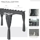 image 4 of Outsunny 3.6 x 3m Outdoor Pergola with Retractable Roof and Curtains, Garden Gazebo Canopy Sun Shade Shelter with Aluminum Frame, Dark Grey