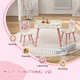 image 3 of ZONEKIZ Kids Table and Chairs, Children Desk with Two Chairs, Three Piece | Pink