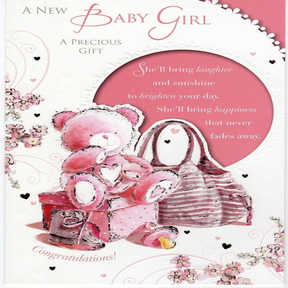 image 1 of CELEBRITY STYLE, ON THE BIRTH OF YOUR DAUGHTER (BABY GIRL) GREETINGS CARD