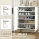 image 4 of HOMCOM Shoe Storage Cabinet with Soft-Close Hinges and Adjust Shelves, White