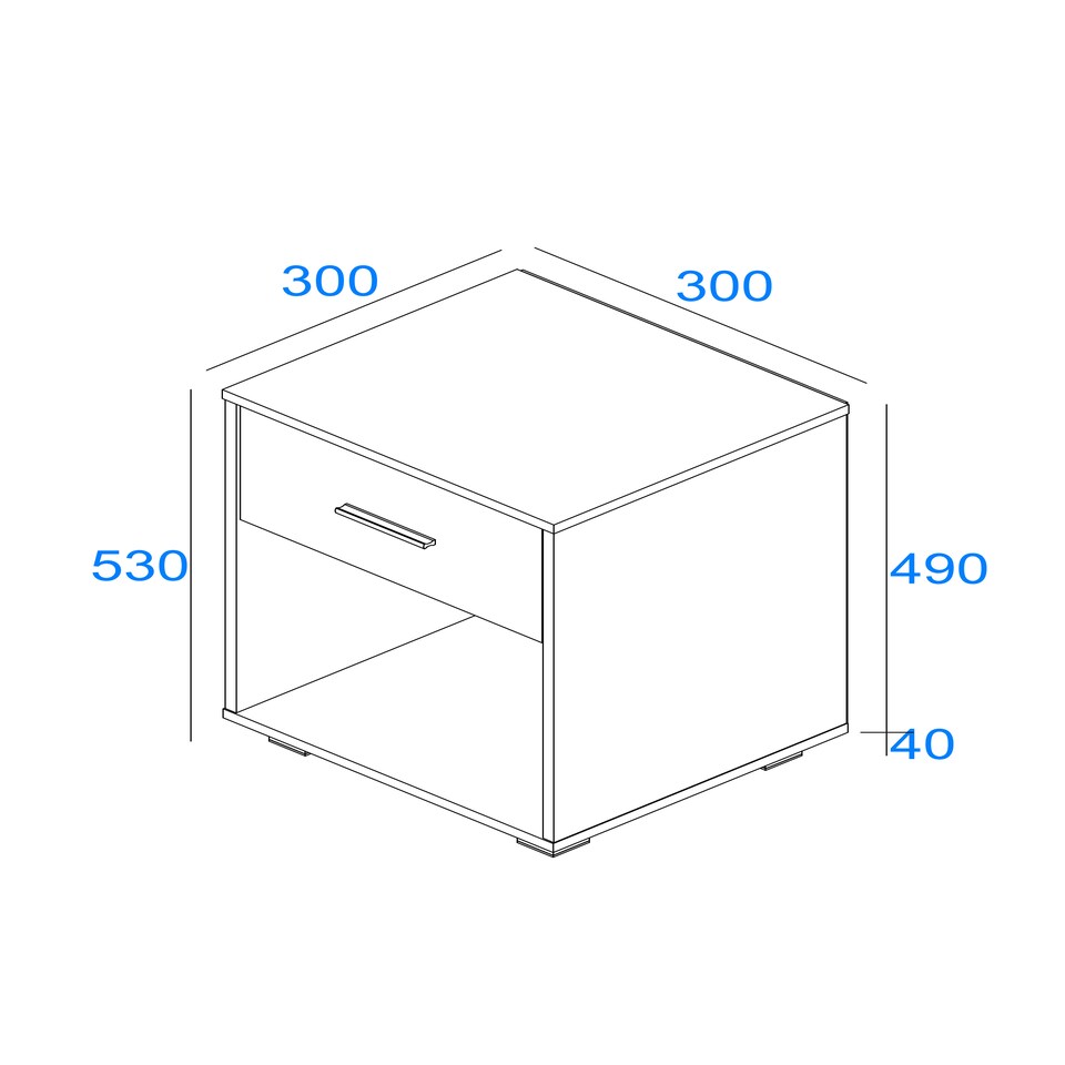 image 1 of Lido 1 Drawer Bedside Table - Gloss White Finish with Silver Handles and Feet | White | White | One Size | 1