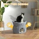 image 9 of PawHut 2-Tier Elevated Pet Cushion Bed Basket Willow Cat Tree House Condo Kennel