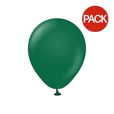 Kalisan Latex Standard Balloons (Pack of 100) - Dark Green - One Size