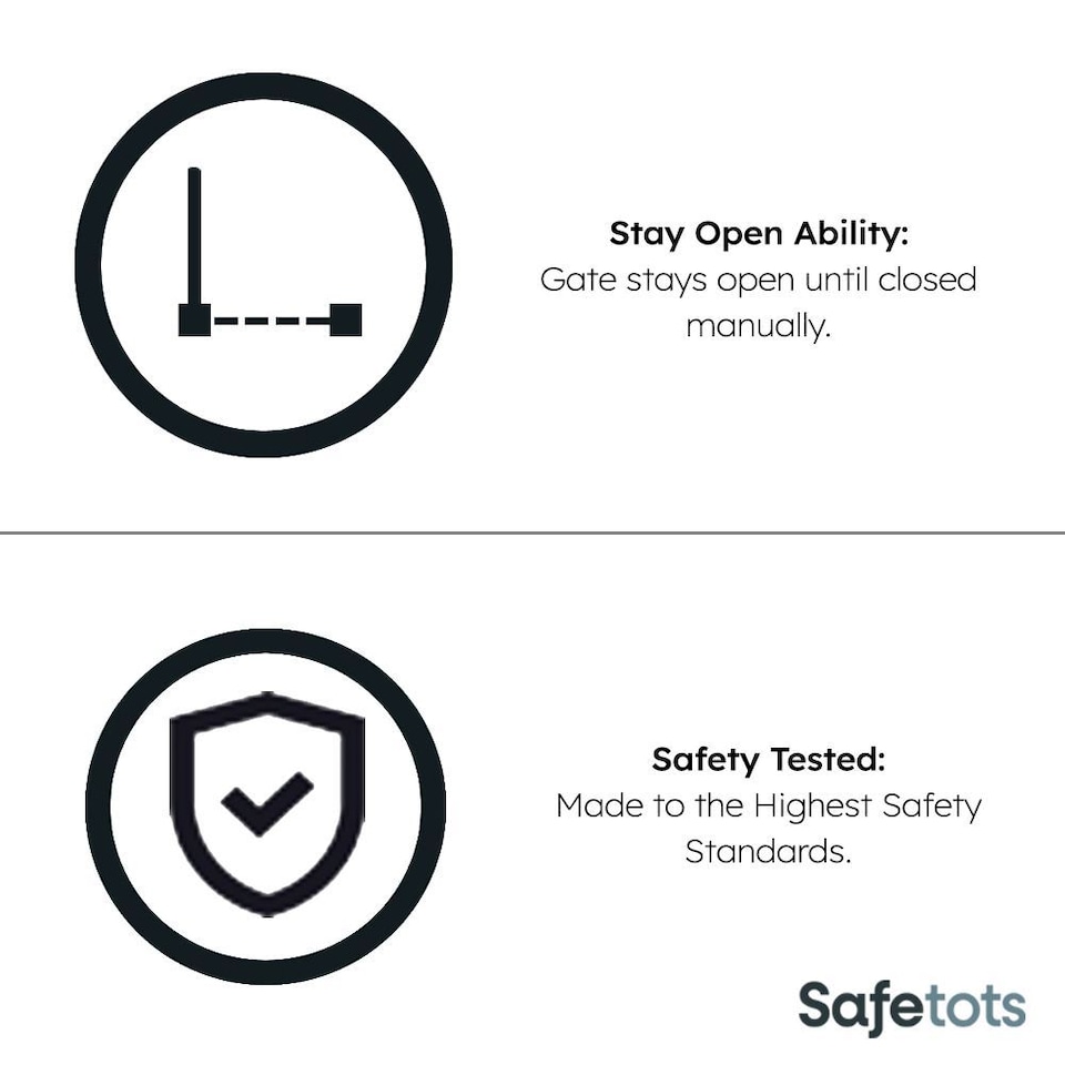 image 1 of Safetots Extra Tall Elite Safety Gate, 225cm - 234cm, Matt White, Extra Tall 96.8cm in Height, Pressure Fit Stair Gate, Baby Gate for Doors Hallways and Spaces, Safety Barrier, Easy Installation