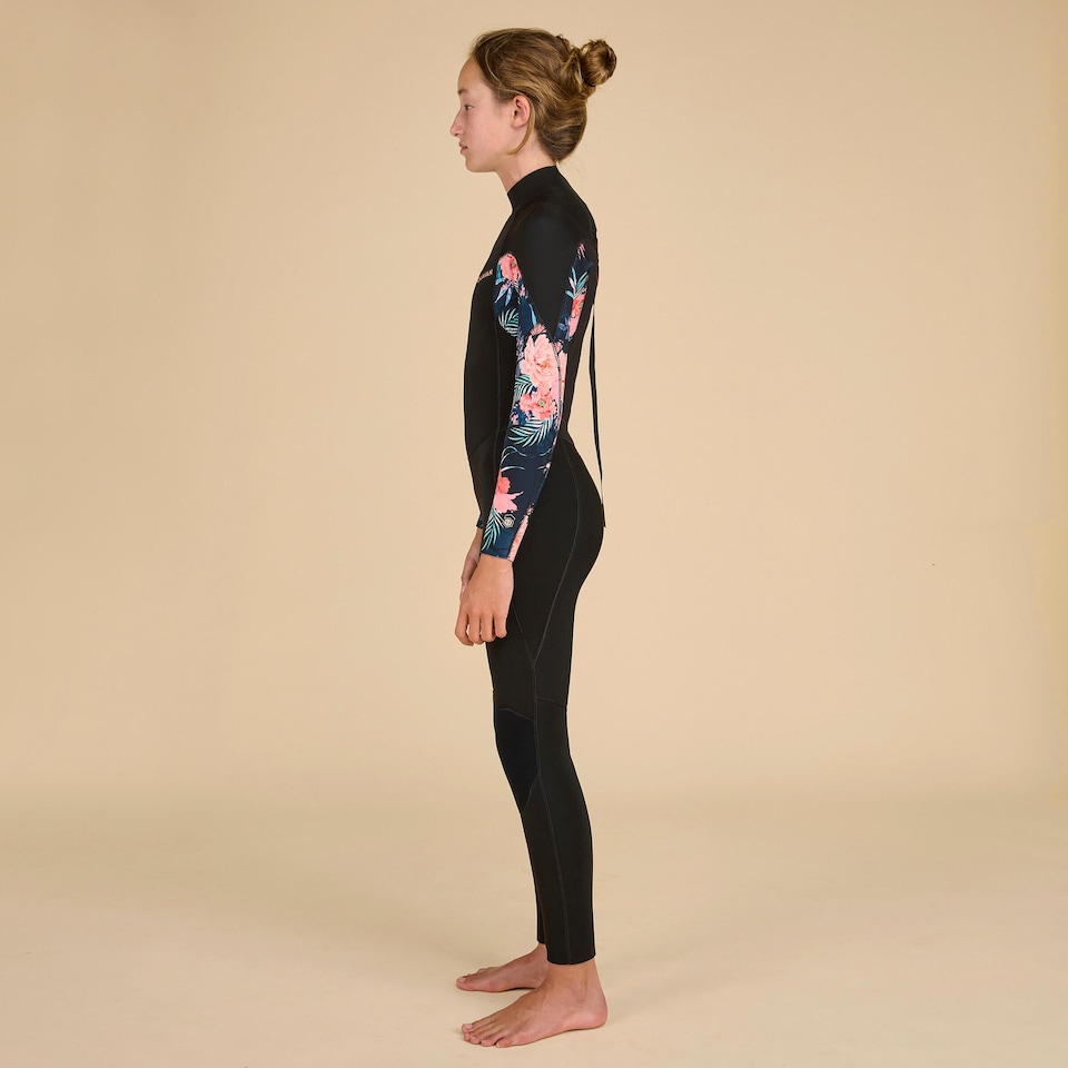 image 1 of Decathlon GIRL’S SURFING WETSUIT 500 4/3 MM BLACK