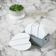image 2 of Marco Paul  Set of 6 White Heart Wooden Coasters