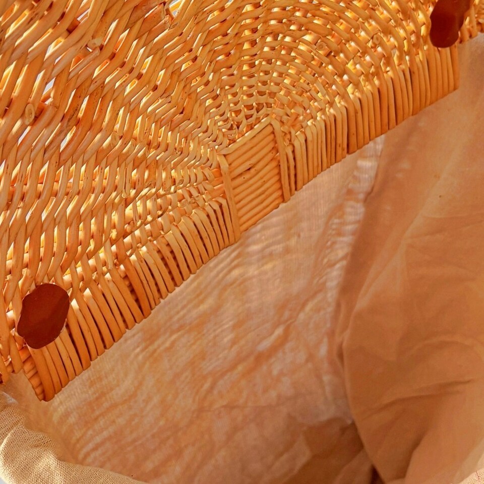 image 1 of Full Buff Willow Wheeled Shopping Basket Brown