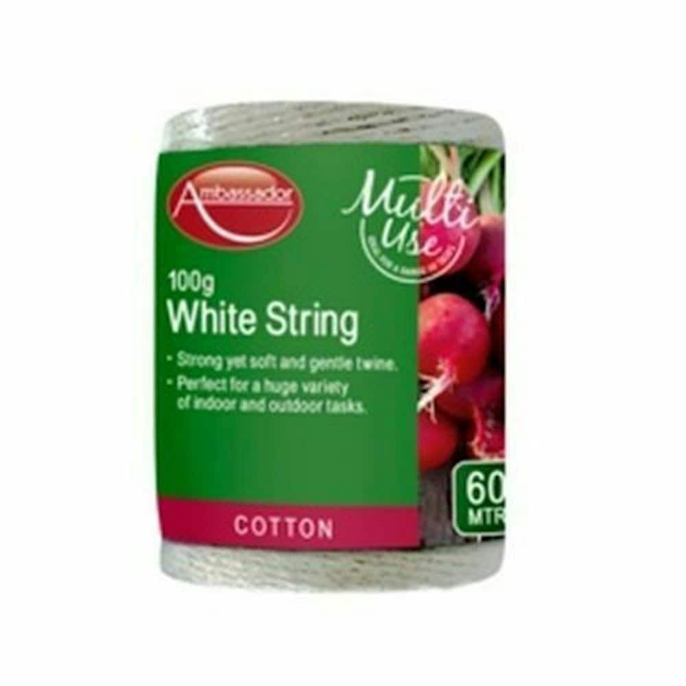 Ambassador Multi-Use Cotton String - White - 60m