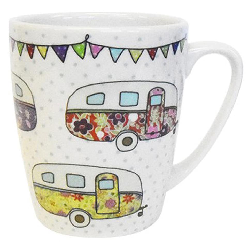image 1 of Queens The Caravan Trail Festival Caravans Fine China 400ml Oak Mug | Multi | 1