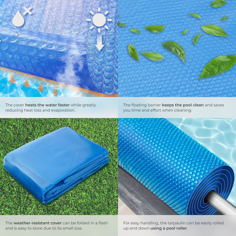 image 1 of Pool Cover - rectangular, floating, protects and warms the water | Blue | blue | 160 x 260 cm | 1