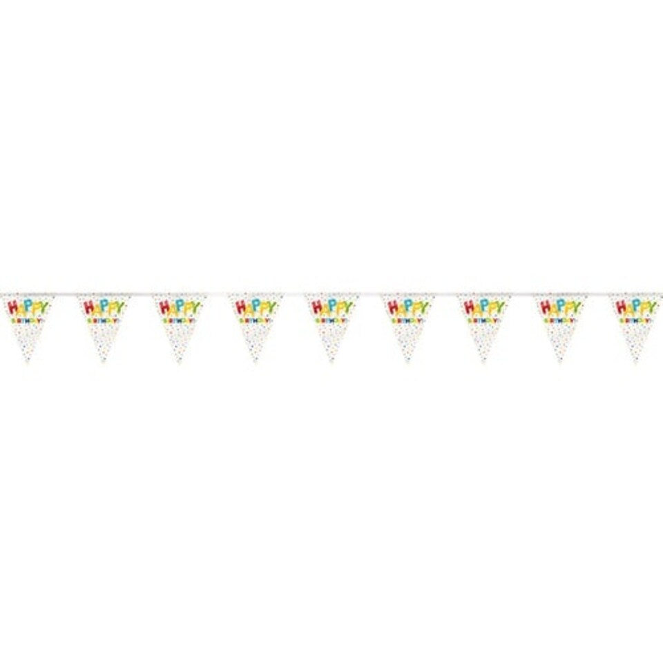 Happy Balloon Birthday Plastic Flag Bunting 365cm