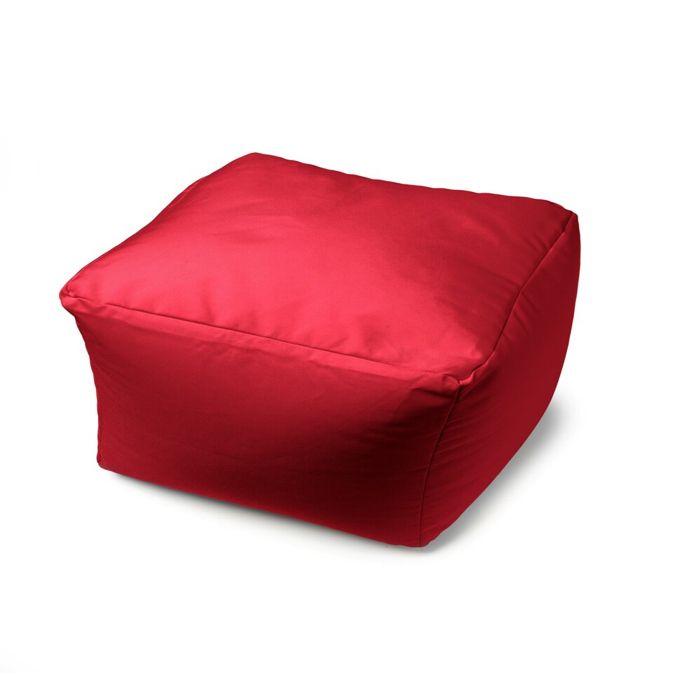 image 1 of Waterproof Cube Indoor Outdoor Bean Bag Foot Stool Pouffe Red