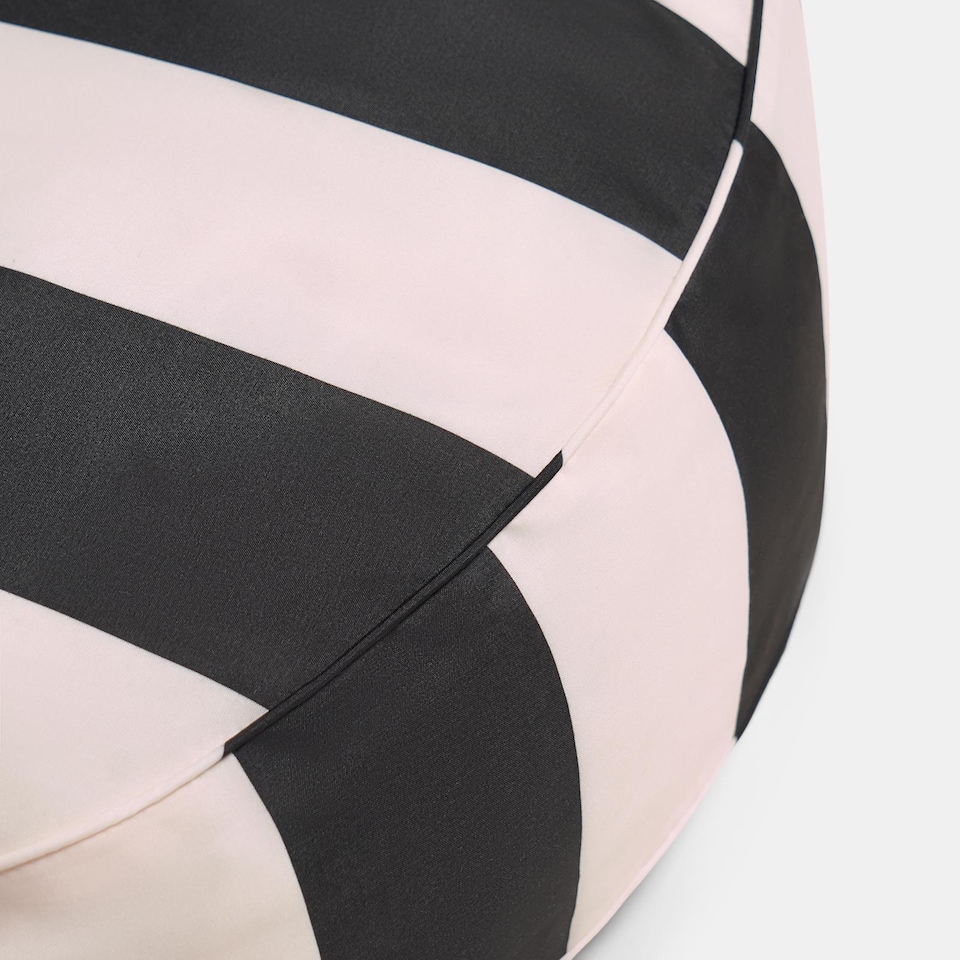 image 1 of OHS Stripe Round Outdoor Garden Cushion Water Resistant | Multi | Black/Cream