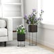 image 6 of Outsunny Metal Plant Pots Flower Planters Set of 2 for Indoor Outdoor Black | Black | Black | Large: Φ23x50cm, Small: Φ20x30cm