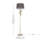 image 5 of ValueLights George Monkey Hanging Modern Gold Floor Lamp Grey Shade | Grey