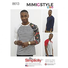 Simplicity 8613 Paper Sewing Pattern – Men’s Top, Size A (XS–S–M–L–XL), Beginner