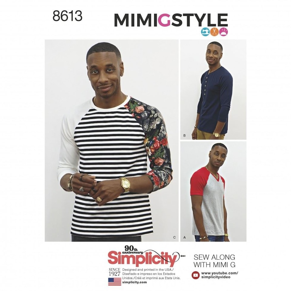 image 1 of Simplicity 8613 Paper Sewing Pattern – Men’s Top, Size A (XS–S–M–L–XL), Beginner