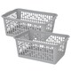 image 3 of 1 x Multipurpose Cool Grey Large Handy Plastic Storage Baskets For Home & Office Grey
