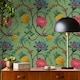image 2 of Belgravia Forbidden Fruit Wallpaper - Green/Red/Yellow - 32.1ft x 21in Green