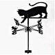 image 2 of Traditional Weathervane Cat Chasing Mouse - Steel - L39 x W39 x H80 cm - Black