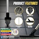 image 4 of Colour-Coded Angled Grout Brush with Handle 180° Swivel Tile & Corner Scrubber