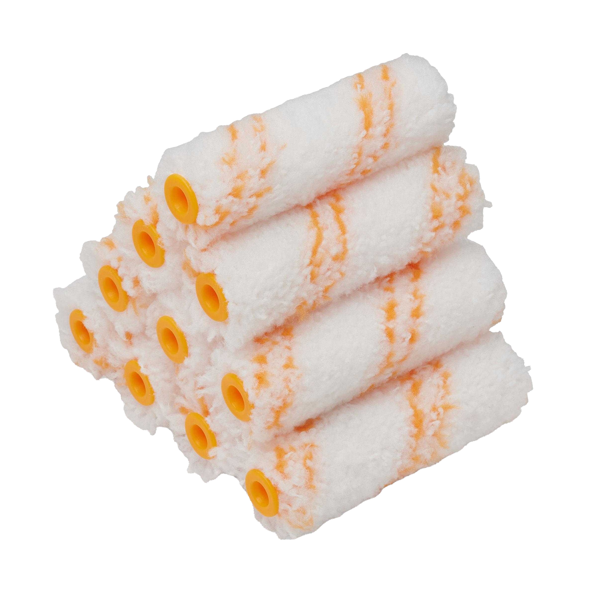 Hamilton For The Trade Medium Pile Mini Paint Roller Sleeve (Pack of 10) White White/Orange One Size 1