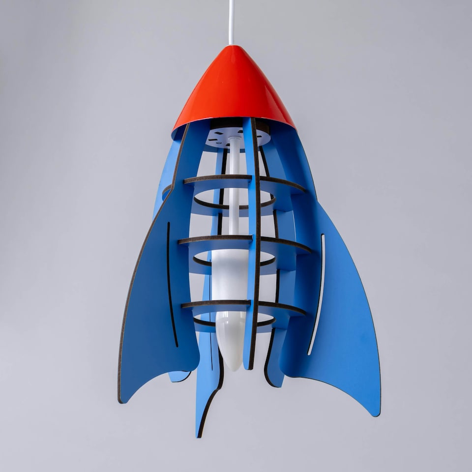 image 1 of BHS Glow Rocket Ceiling Pendant Light, Blue