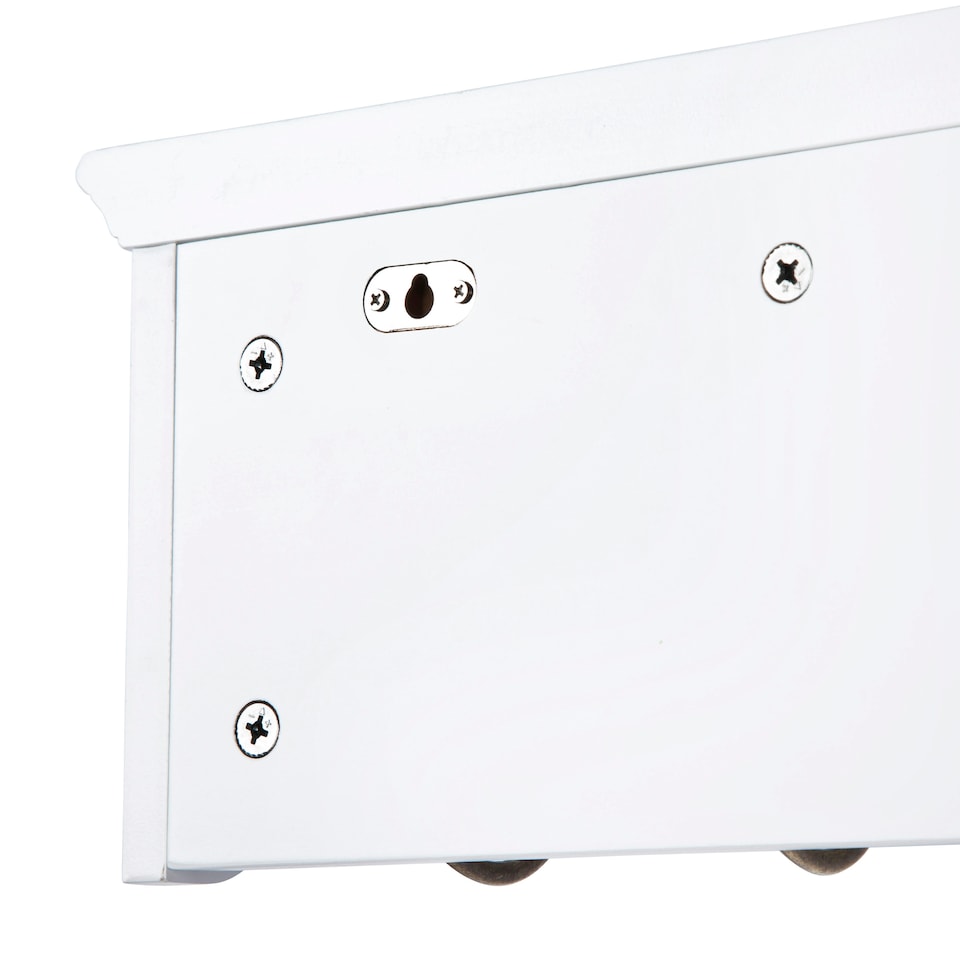 image 1 of Elegant Brands Richmond Wall-Mounted Coat Rack with 9 Hooks and Shelf White | L