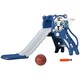 image 1 of AIYAPLAY Kids Slide with Basketball Hoop, Basketball, for 18-36 Months, Blue