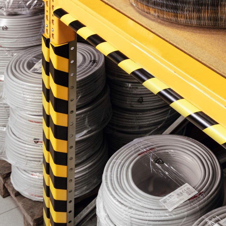 image 1 of Durable Adhesive Warning Corner Impact Protection Profiles C25R | 1 Metre
