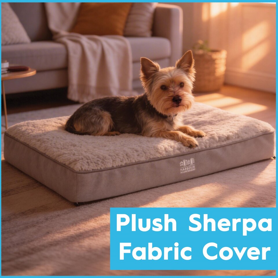 image 1 of Harbour Housewares Waterproof Dog Bed - Large - Grey