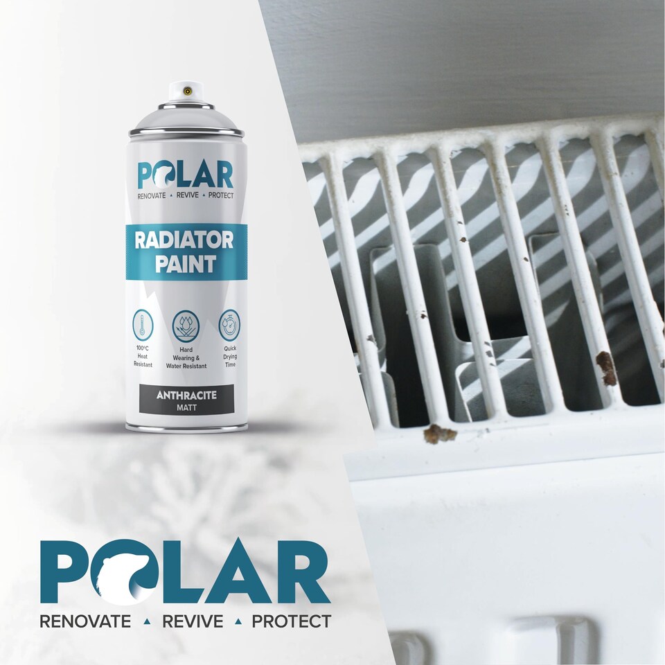 image 1 of Polar Radiator Spray Paint Heat Resistant Satin | Black | Satin Black | 400 ml | 1