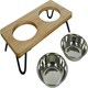 image 3 of Rosewood Raised Wood Dog Bowl for Small and Medium Dogs - Medium