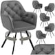 image 1 of Armchair Lucia - padded, quilted pattern, 180 degree swivel chair - Set of 6 Grey | Anthracite