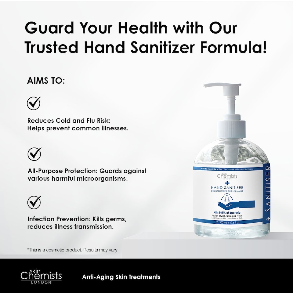 image 1 of skinChemists Hand Sanitiser 500ml x 2 Duo Set