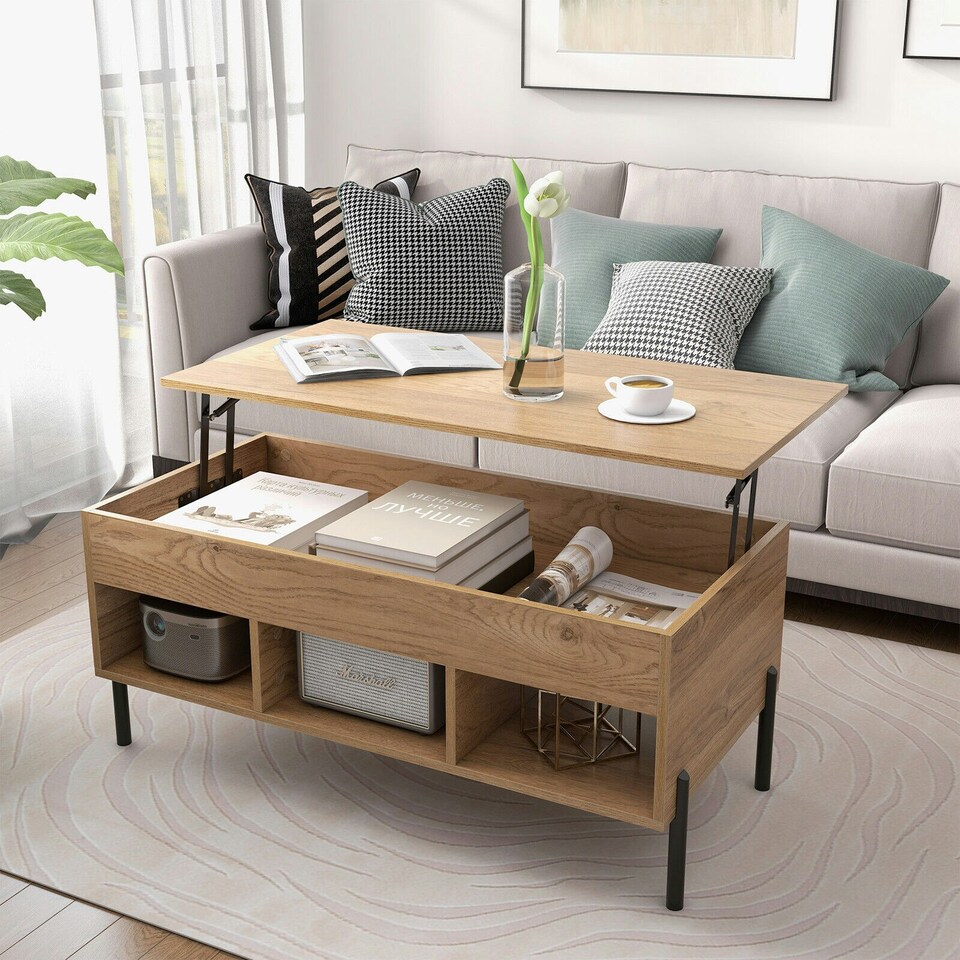 image 1 of COSTWAY LiftTop Coffee Table Living Room Central Table N/A